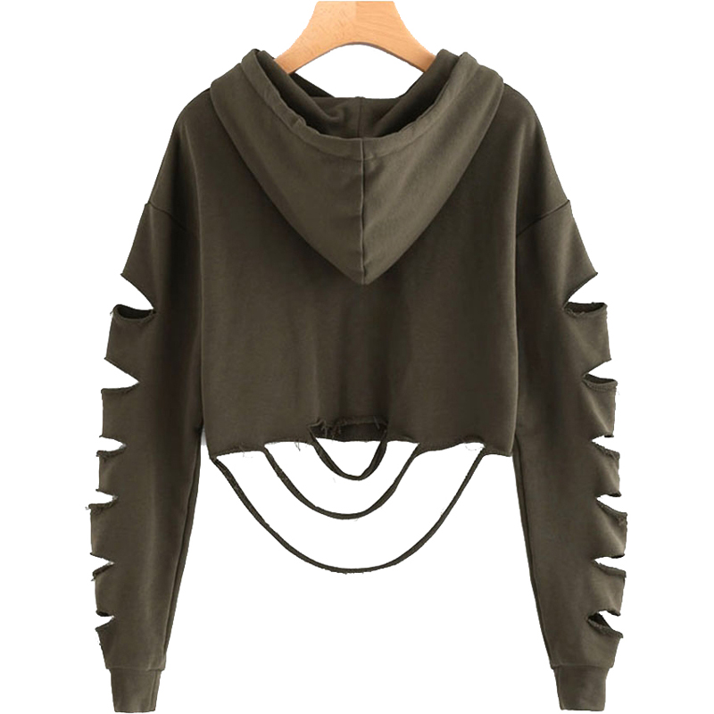 Ripped Sleeve Hoodies